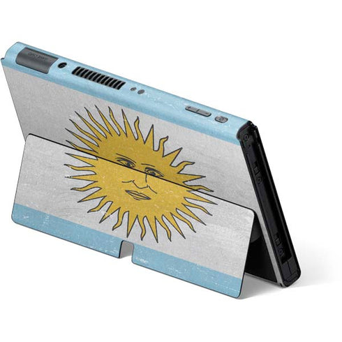 Argentina Flag Distressed Nintendo Switch OLED (2021) Skin